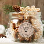 Kraft Paper Christmas Goodies Classic Round Sticker<br><div class="desc">A modern sticker with heart and curve typography overlaying kraft paper.</div>