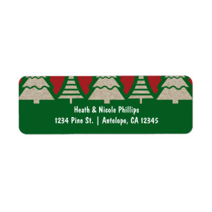 Kraft Paper Christmas Tree Holiday Address Labels