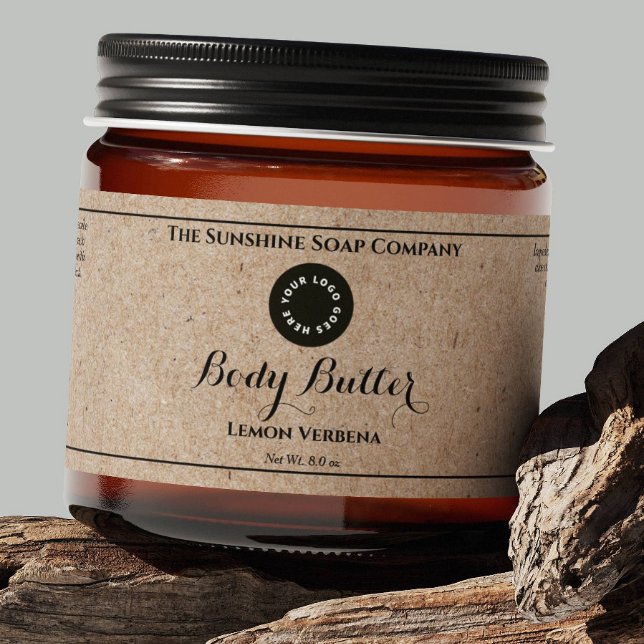 Kraft Paper Cosmetics Jar Label with Logo (Creator Uploaded)