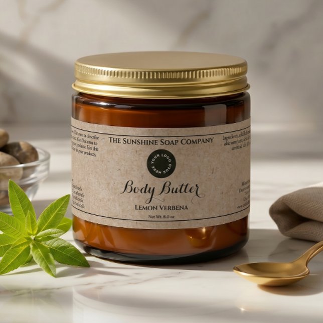Kraft Paper Cosmetics Jar Label with Logo (Creator Uploaded)