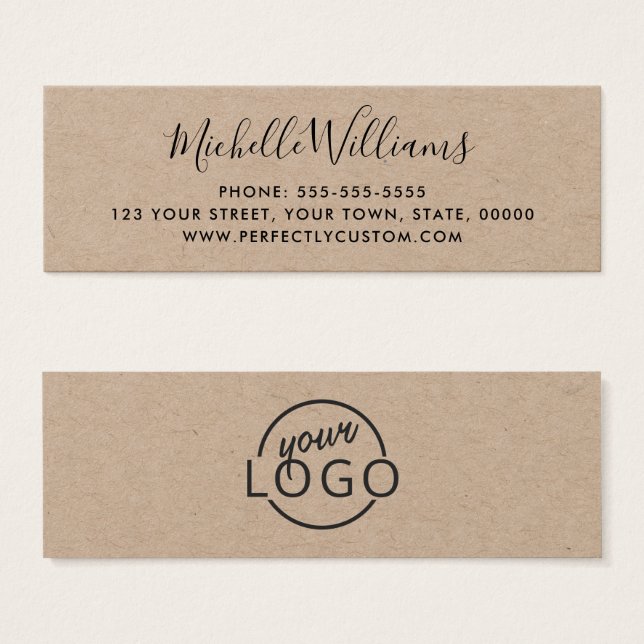 Kraft paper custom logo elegant script (Front & Back)