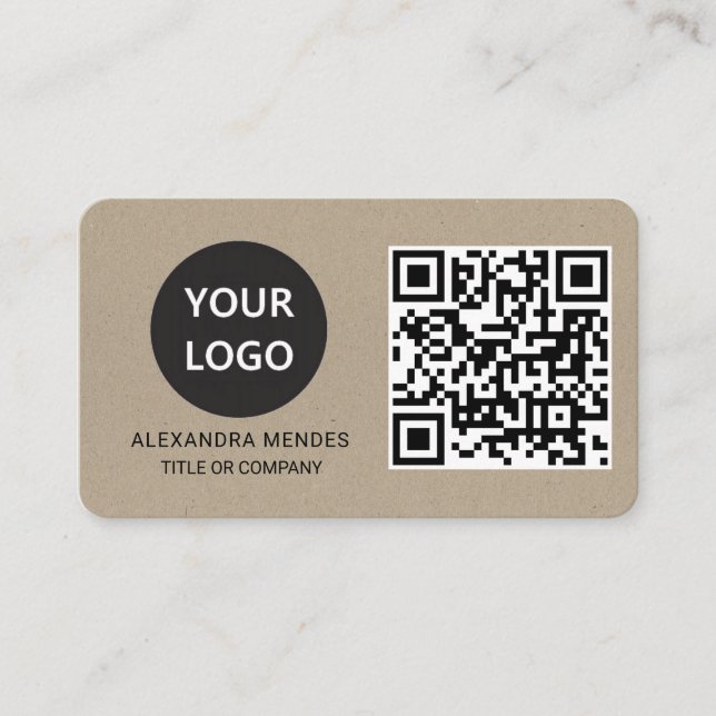 Kraft paper Custom logo modern Stylish Business Card (Front)