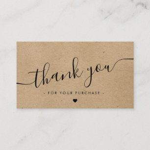 Kraft paper custom logo thank you business card