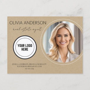 Kraft Paper Customisable Real Estate Marketing Postcard