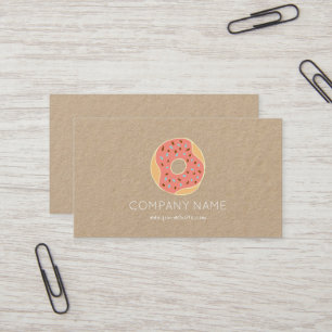 Kraft paper doughnut bakery sweets cute business business card