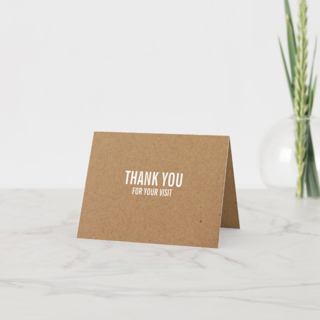 Kraft Paper Effect, Customer Thank You Card (Front)