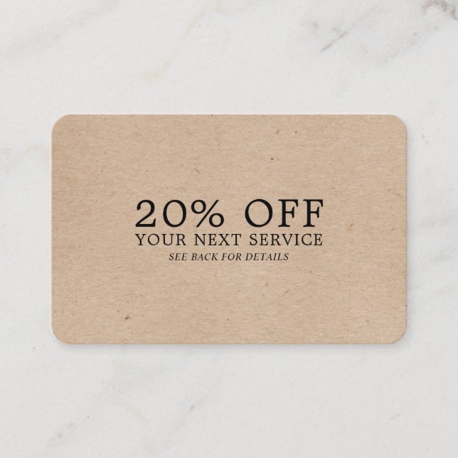 Kraft Paper Effect - Discount Voucher Card (Front)