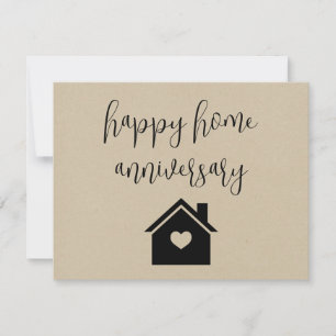 Kraft Paper Happy Home Anniversary Realty Card