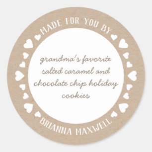 Kraft Paper Hearts Made with Love Favour Tags