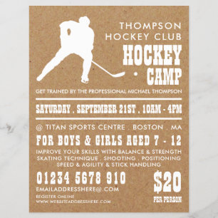 Kraft Paper, Hockey Camp Advertising Flyer