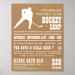 Kraft Paper, Hockey Camp Advertising Poster