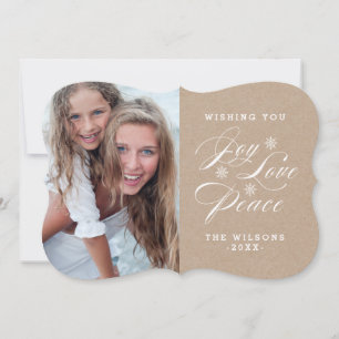 KRAFT PAPER JOY   HOLIDAY PHOTO CARD