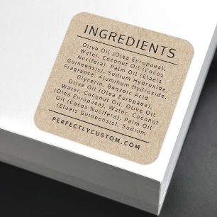Kraft paper look ingredient list product label