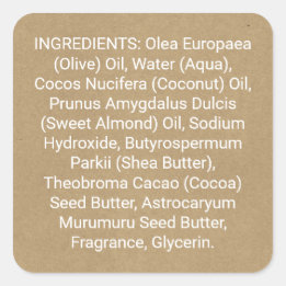 Kraft Paper Look Ingredient Listing Product Label
