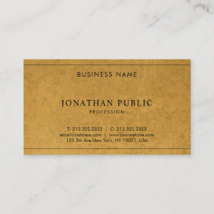 Kraft Paper Look Modern Elegant Unique Company Business Card