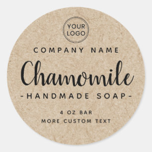 Kraft paper look product label with whimsical font