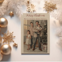 Kraft Paper Merry Christmas Family Photo