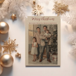 Kraft Paper Merry Christmas Family Photo Holiday Card