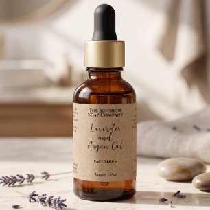 Kraft Paper Minimalist Cosmetics Dropper Bottle Label