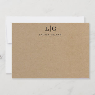 Kraft Paper Monogram Initial Card