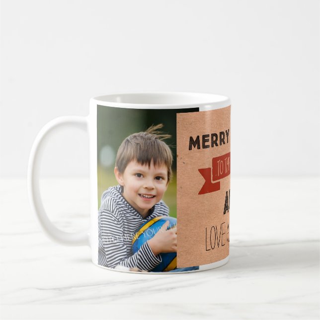 Kraft Paper Photo Best Aunt Christmas Mug (Left)
