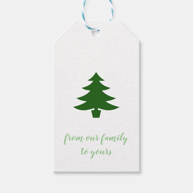 Kraft Paper Pine Fir Tree Gift Tag (Front)