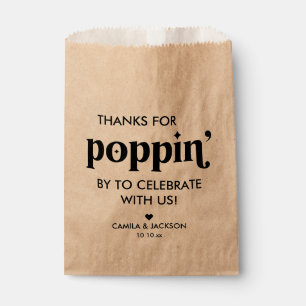 Kraft Paper Popcorn Wedding Favour Bag