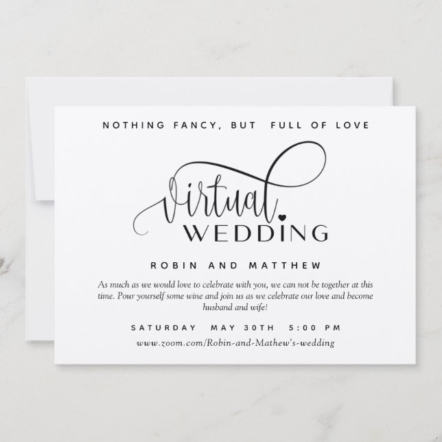 Kraft Paper, Rustic, Online Virtual Wedding Invitation (Front)