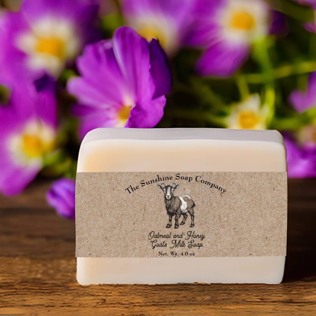 Kraft paper style Goat's Milk Soap Belly Band (Creator Uploaded)