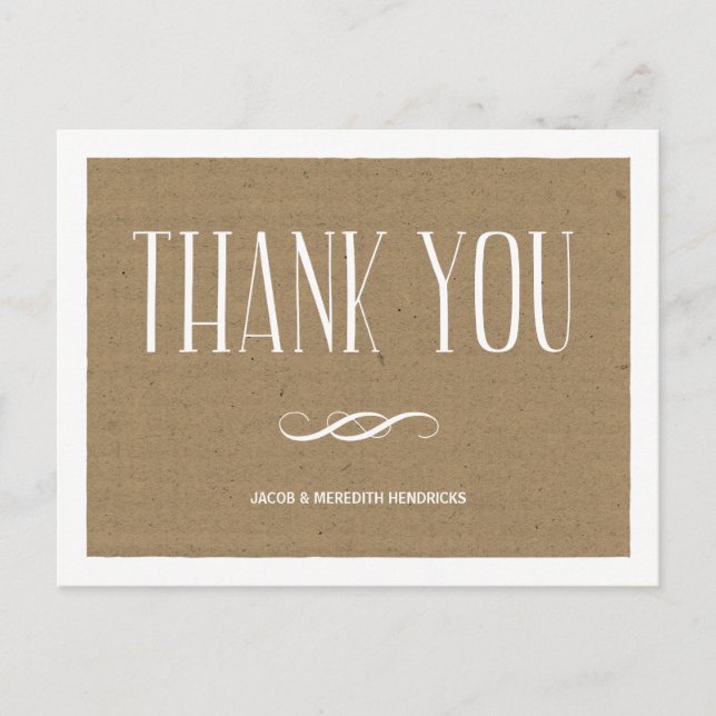 Kraft Paper Thank You Postcard (Front)