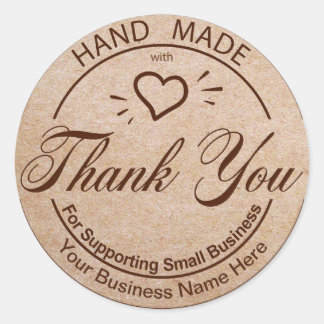 Kraft Paper Thank You Small Business Sticker