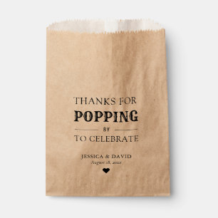 Kraft Paper Thanks for Popping by Popcorn Bags