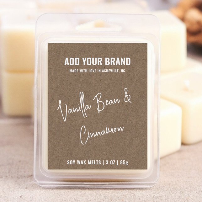 Kraft Paper Wax Melt Minimalist Modern 3x2" Label  (Creator Uploaded)
