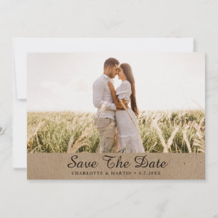 Kraft Paper Wedding Photo Save The Date Cards