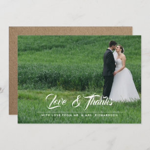 Kraft Paper Wedding Thank You Photo Card