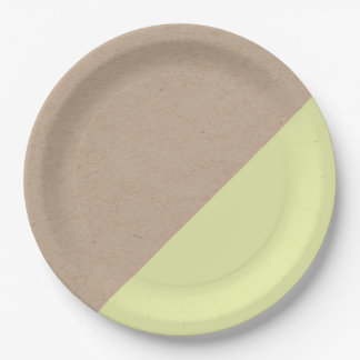 Kraft & pastel dipped disposable paper plate
