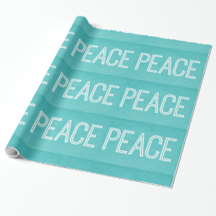 Kraft Peace Wrapping Paper, Aqua Paper