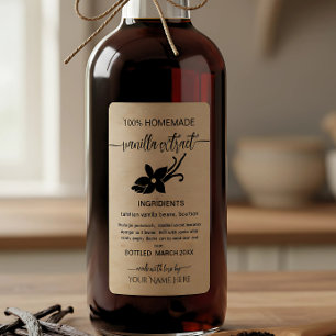 kraft Personalised Homemade Vanilla Extract Label