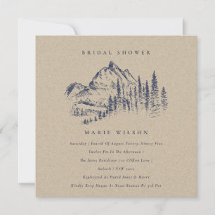 Kraft Pine Mountain Sketch Bridal Shower Invite