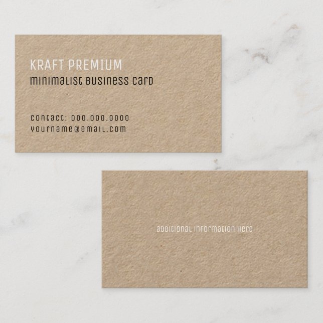 kraft premium minimalist elegant professional business card (Front/Back)