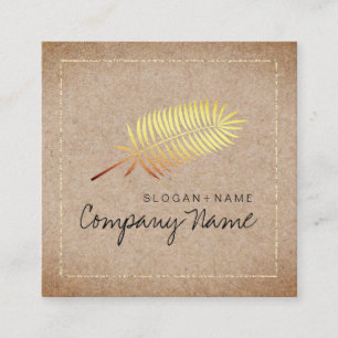 Kraft Print GoldLeaf Glitter Square Business Card