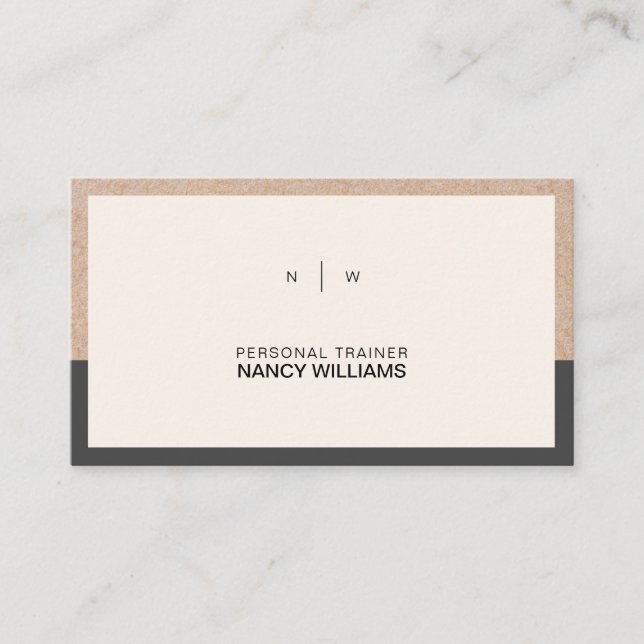 Kraft Printed Minimalist Clean Layout Modern Business Card (Front)