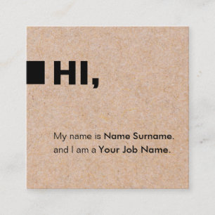 Kraft Printed Social Hi Square Business Card