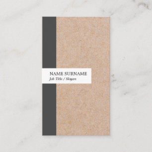 Kraft Printed Stripe Accent Vertical Business Card