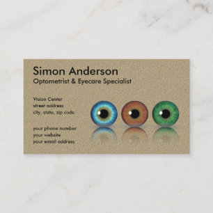 Kraft Professional Optometrist Eyeballs Optometry Business Card