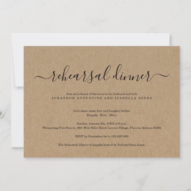 Kraft Rehearsal Dinner Invitation (Front)