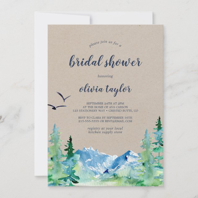 Kraft Rocky Mountain Bridal Shower Invitation (Front)