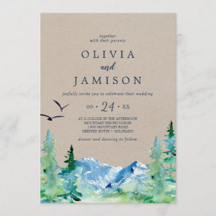 Kraft Rocky Mountain Casual Destination Wedding Invitation