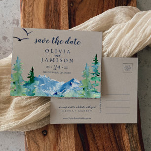 Kraft Rocky Mountain Destination Save the Date Invitation Postcard