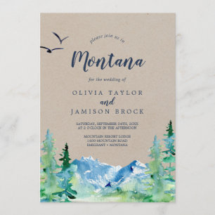 Kraft Rocky Mountain Montana Destination Wedding Invitation